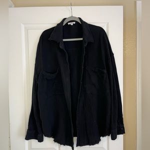 2X Black Button Down